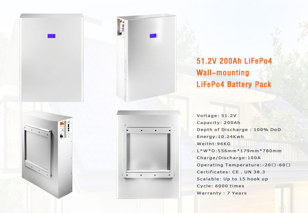 Powerwall Home Battery LiFePO4 Battery 51.2V 200AH