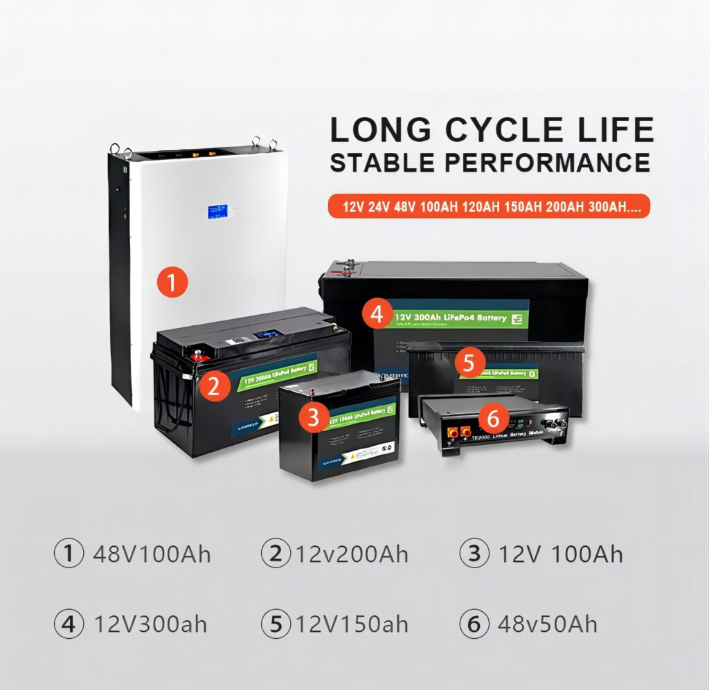 TE12100 Solar Lifepo4 12v 100ah Lithium Iron Phosphate Battery Pack