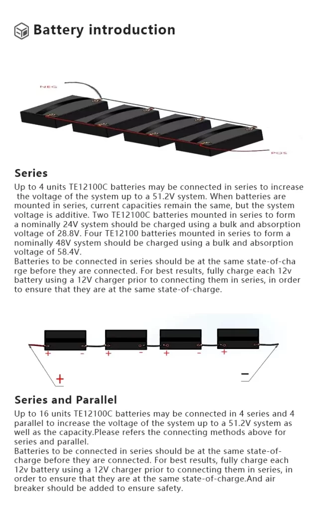 TE12100 Solar Lifepo4 12v 100ah Lithium Iron Phosphate Battery Pack