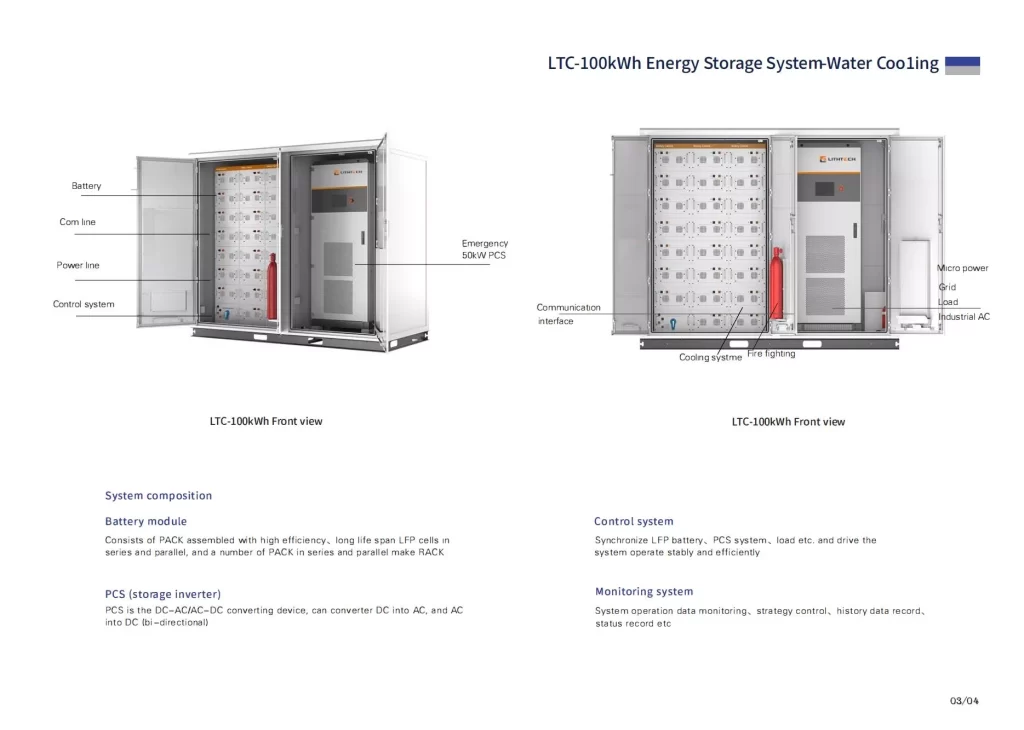 100kWh Liquid Cooling Industrial&Commercial Energy Storage System Solution